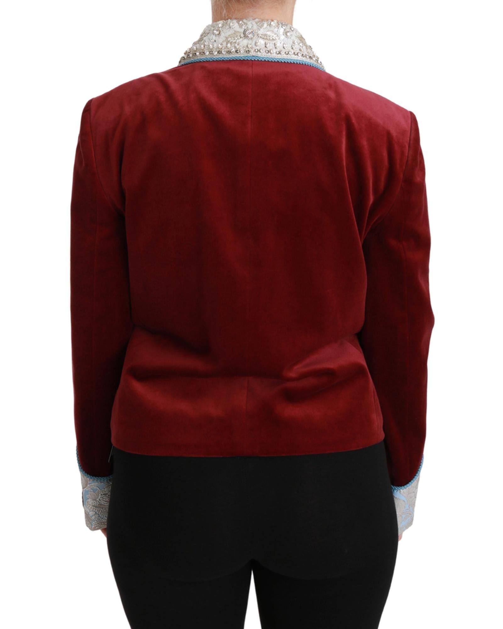 DOLCE &amp; GABBANA Double Breasted Blazer with Baroque Detailing 44 IT Women