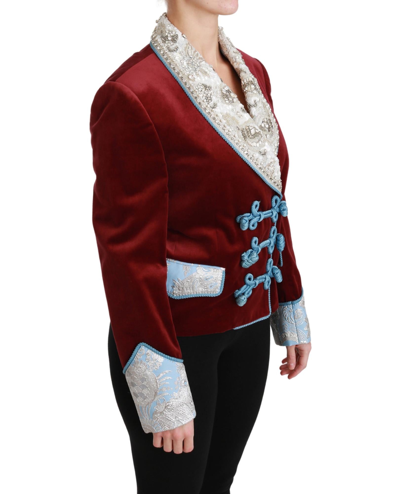 DOLCE &amp; GABBANA Double Breasted Blazer with Baroque Detailing 44 IT Women