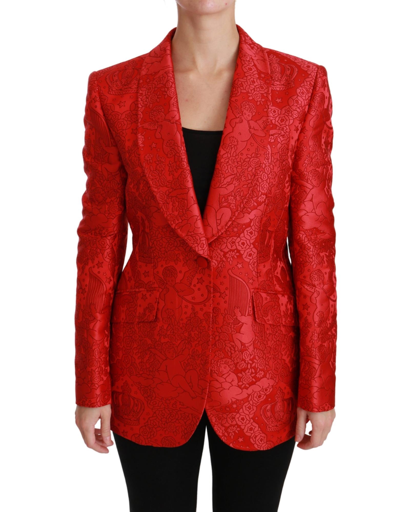 Dolce &amp; Gabbana Single Breasted Floral Jacket 46 IT Women