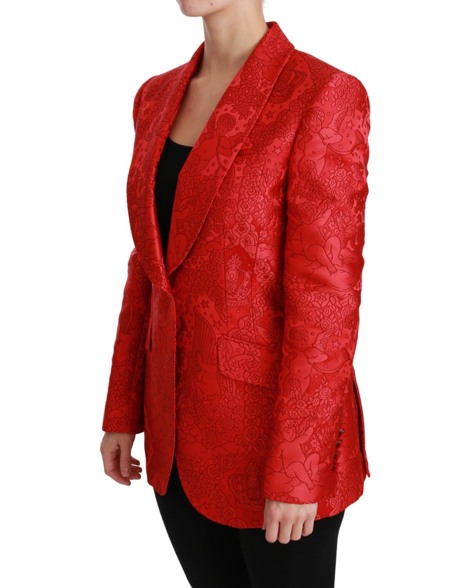 Dolce &amp; Gabbana Single Breasted Floral Jacket 46 IT Women