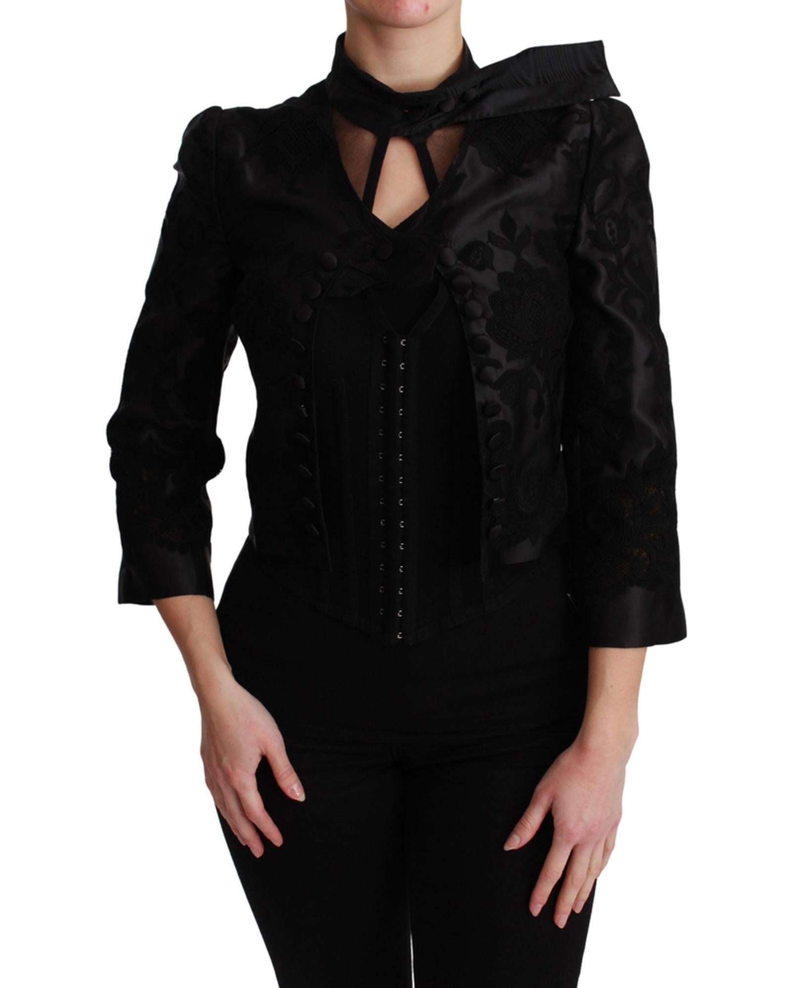 Gorgeous Dolce &amp; Gabbana Blazer Corset Jacket with Floral Jacquard Pattern 38 IT Women