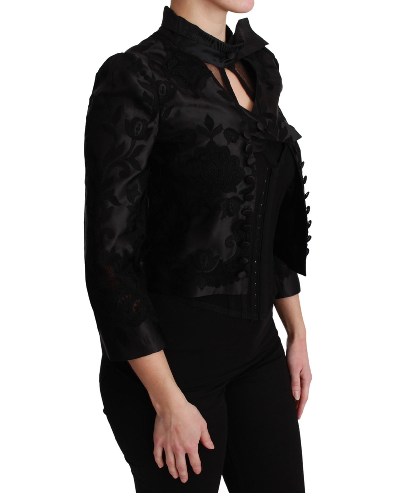 Gorgeous Dolce &amp; Gabbana Blazer Corset Jacket with Floral Jacquard Pattern 38 IT Women