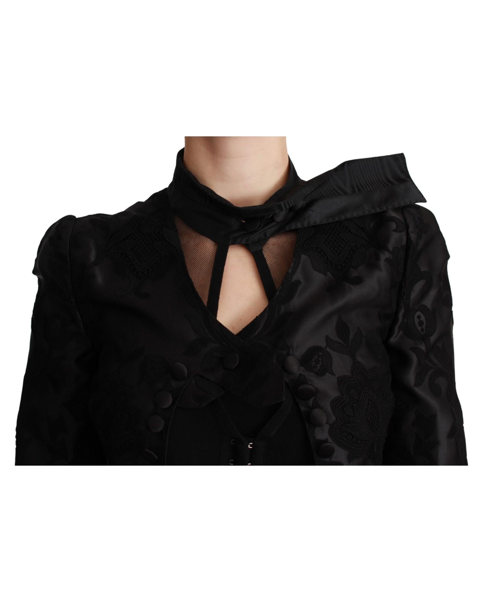 Gorgeous Dolce &amp; Gabbana Blazer Corset Jacket with Floral Jacquard Pattern 38 IT Women