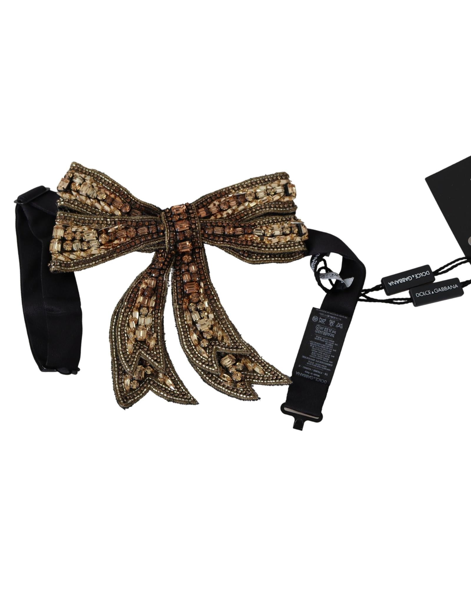 Gold Embellished Bowtie by Dolce &amp; Gabbana One Size Women