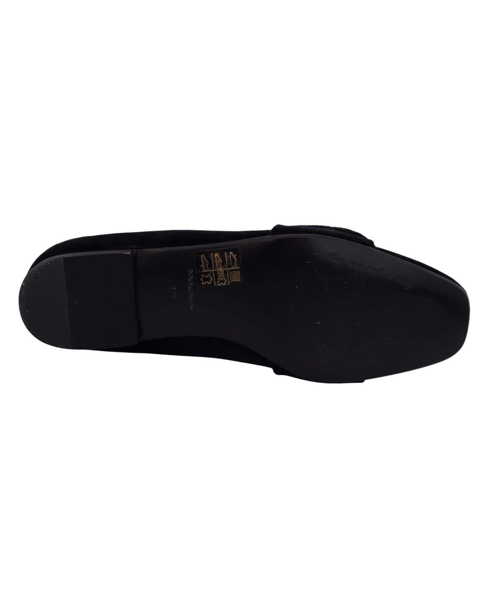 Black Crystal-Embellished Dolce &amp; Gabbana Loafers 37.5 EU Women