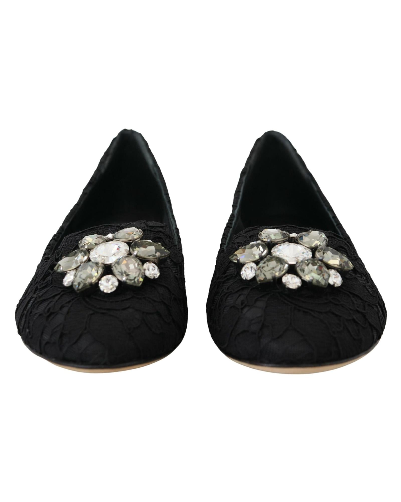 Dolce &amp; Gabbana Elegant Vally Lace Flat Shoes 35 EU Women