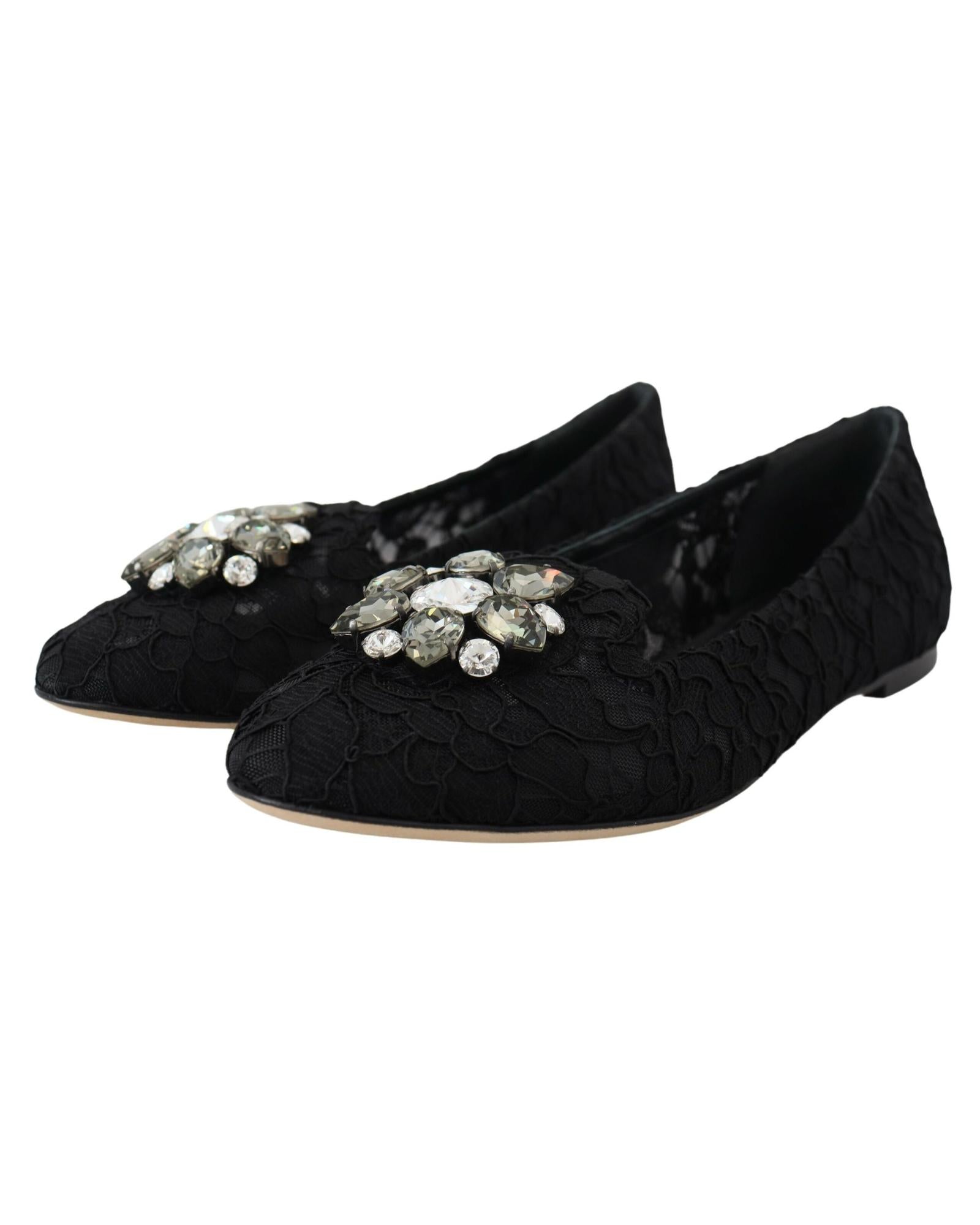 Dolce &amp; Gabbana Elegant Vally Lace Flat Shoes 35 EU Women