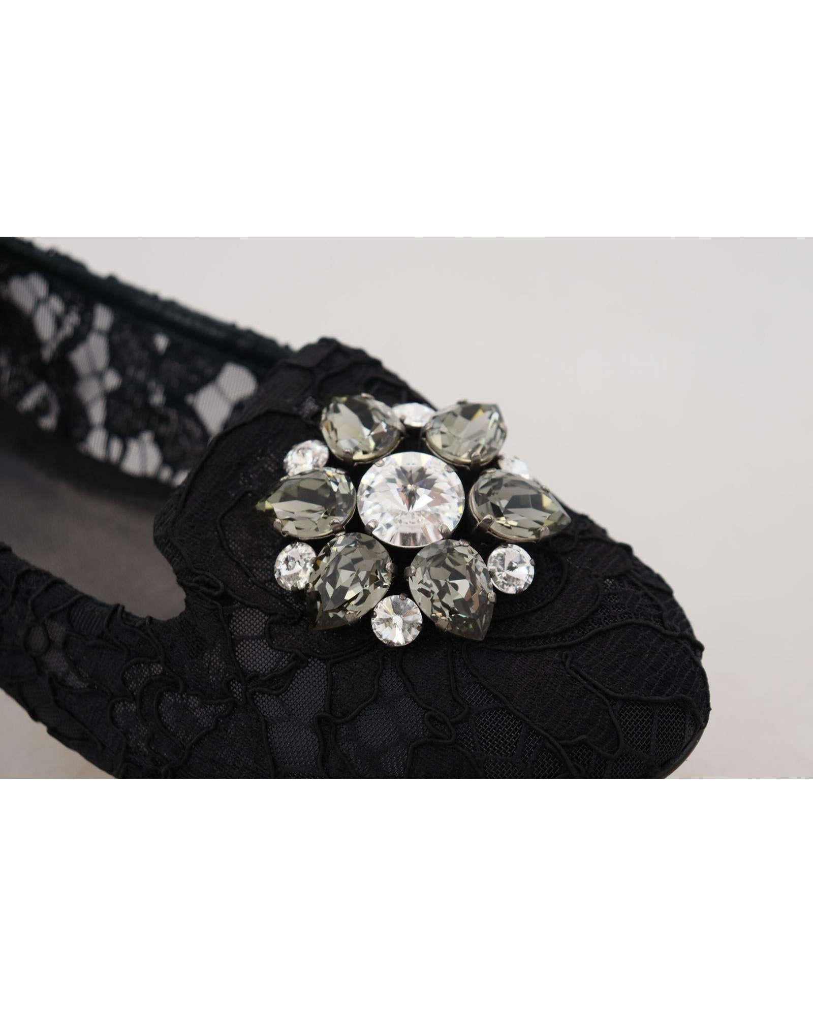 Dolce &amp; Gabbana Elegant Vally Lace Flat Shoes 35 EU Women
