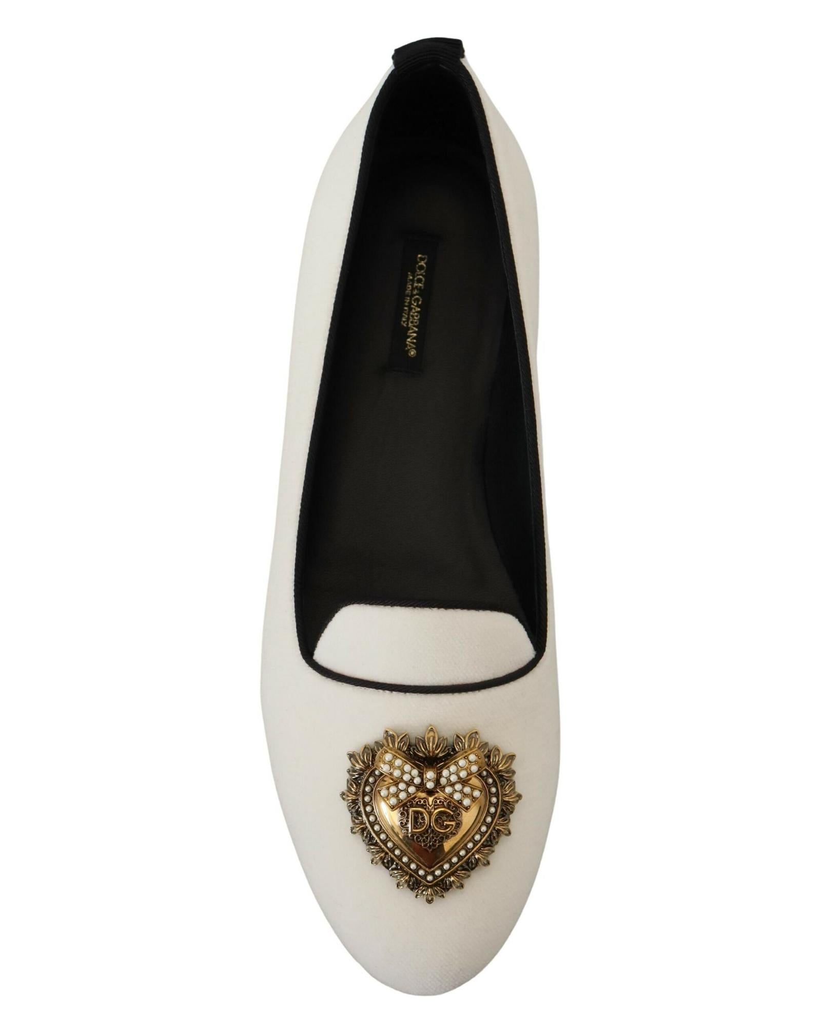 Brand New Dolce &amp; Gabbana Loafers with Gold Devotion Detail 36.5 EU Women