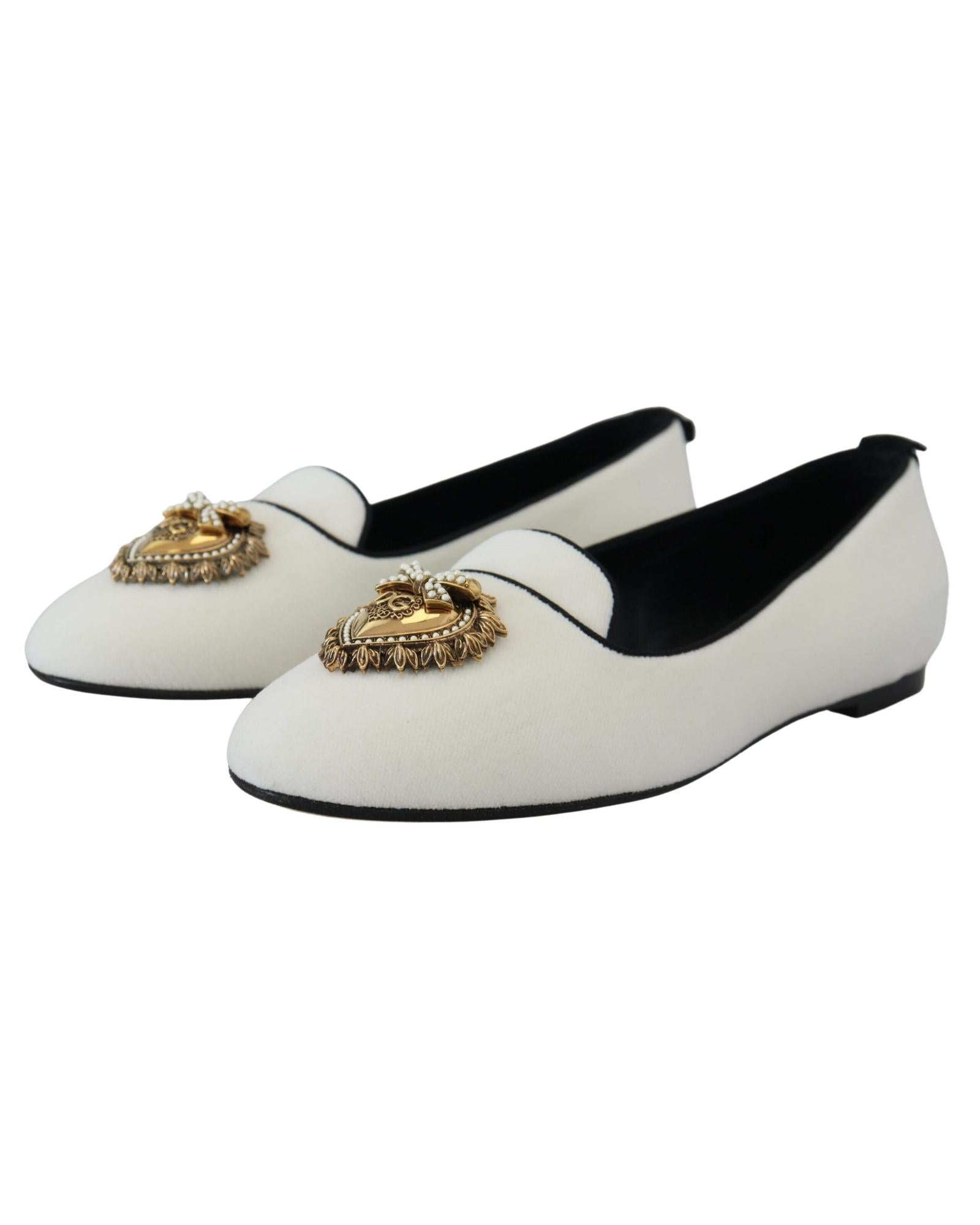 Brand New Dolce &amp; Gabbana Loafers with Gold Devotion Detail 36.5 EU Women