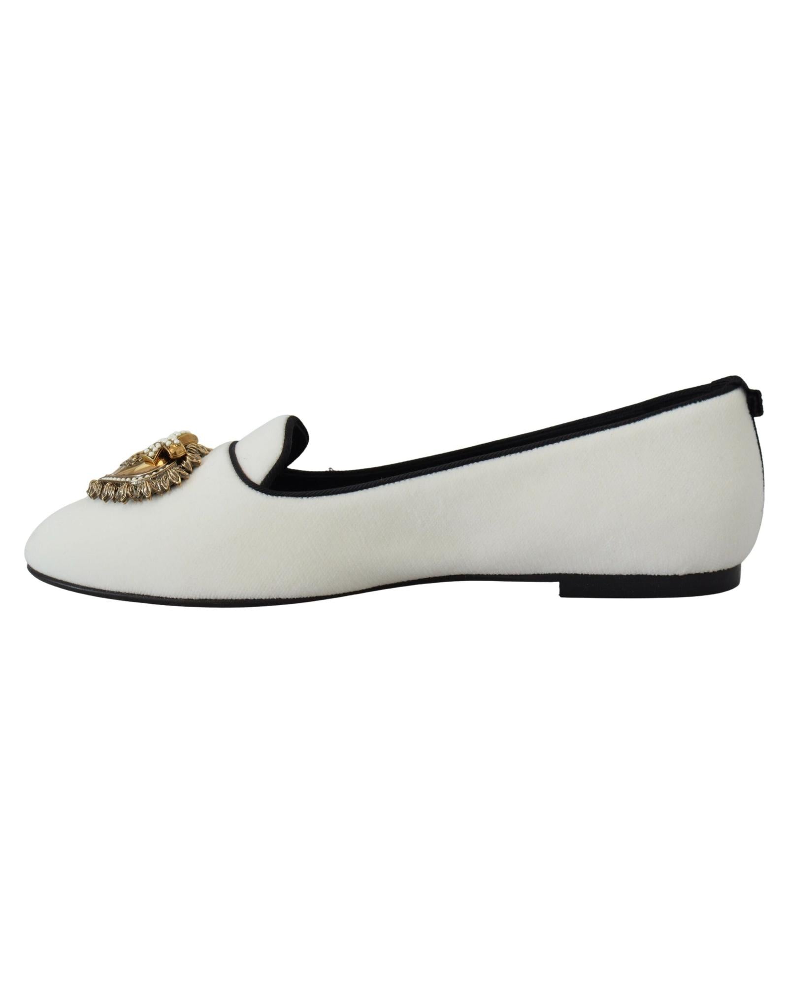 Brand New Dolce &amp; Gabbana Loafers with Gold Devotion Detail 36.5 EU Women