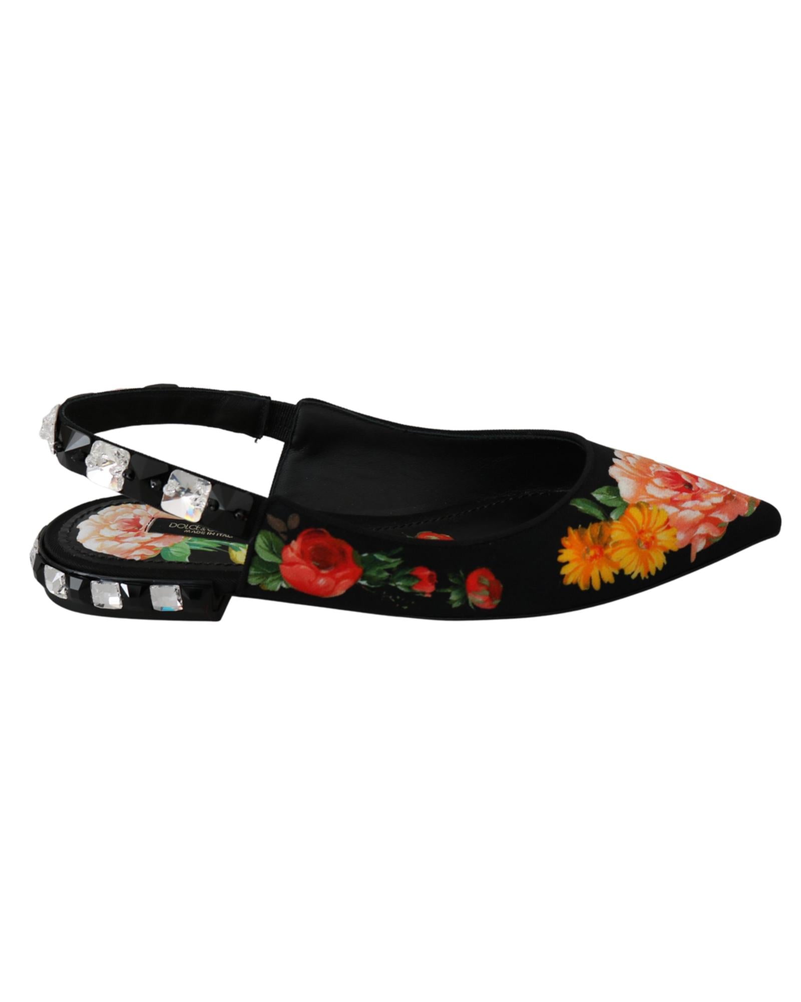 Dolce &amp; Gabbana Slingbacks Flats with Multicolor Floral Print 36 EU Women