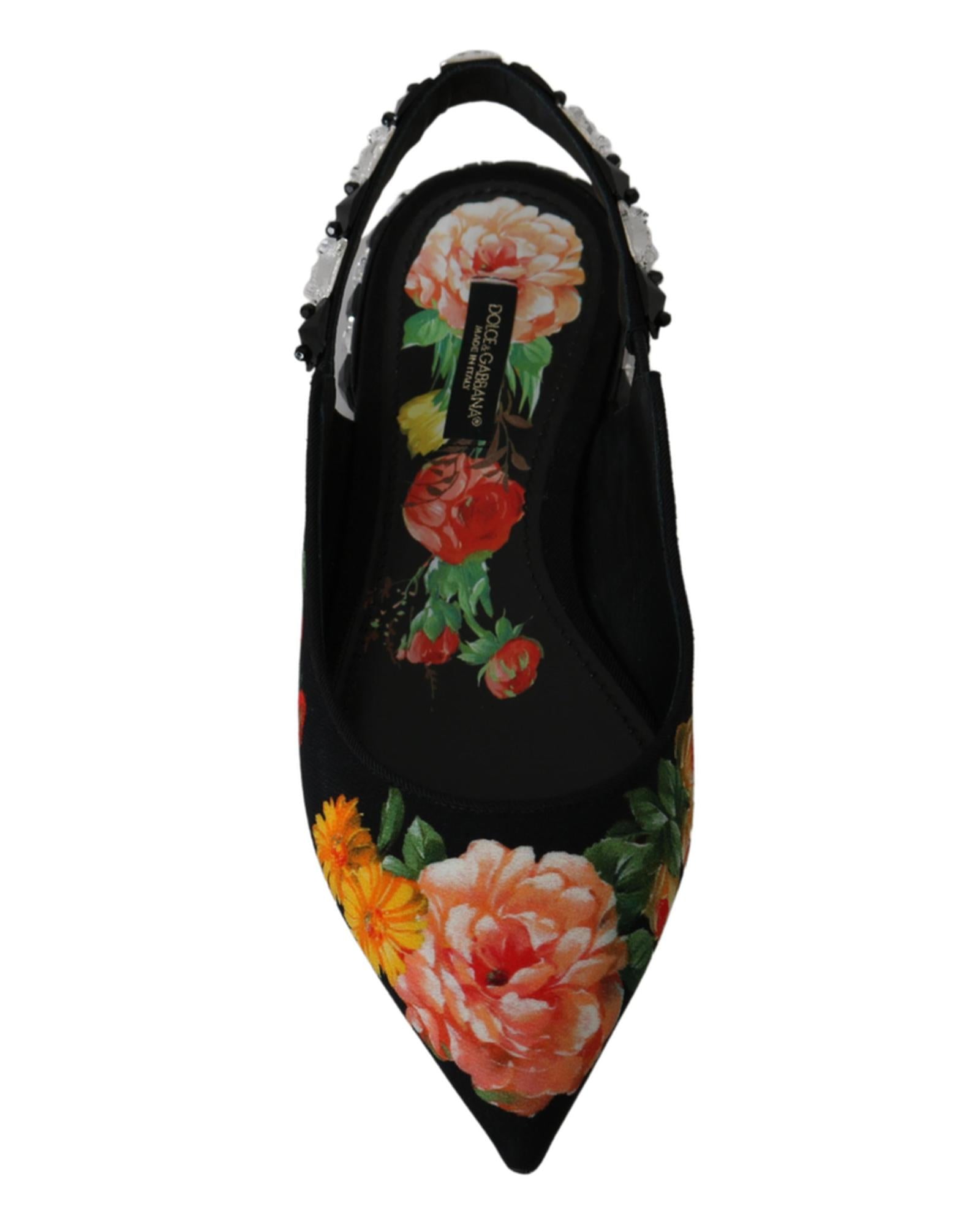 Dolce &amp; Gabbana Slingbacks Flats with Multicolor Floral Print 36 EU Women