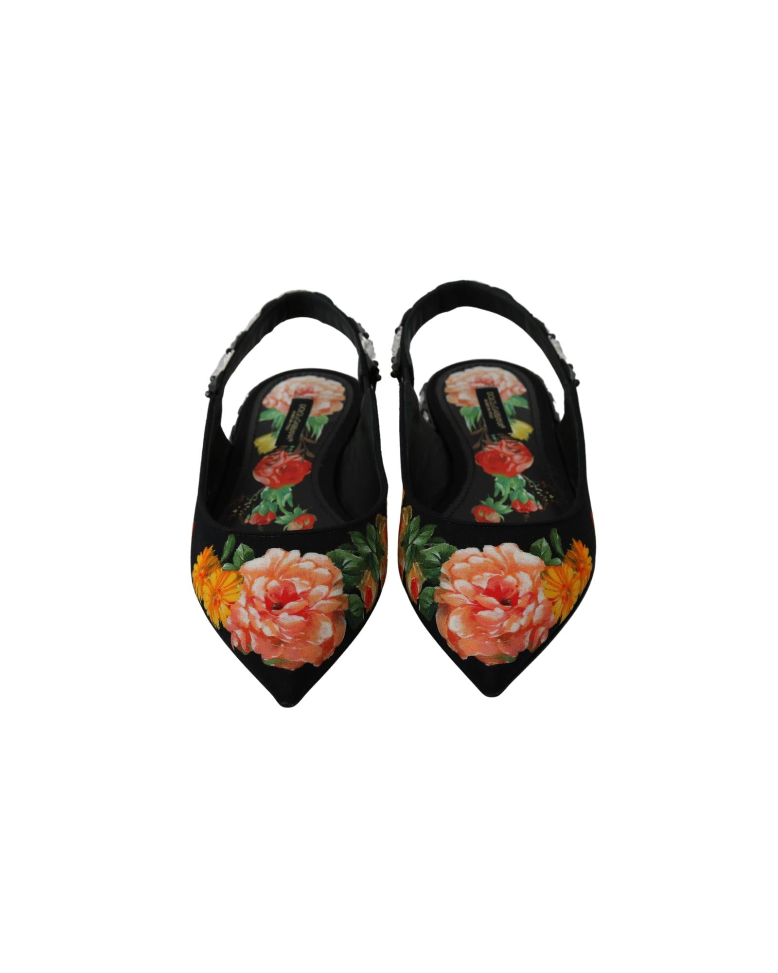 Dolce &amp; Gabbana Slingbacks Flats with Multicolor Floral Print 36 EU Women