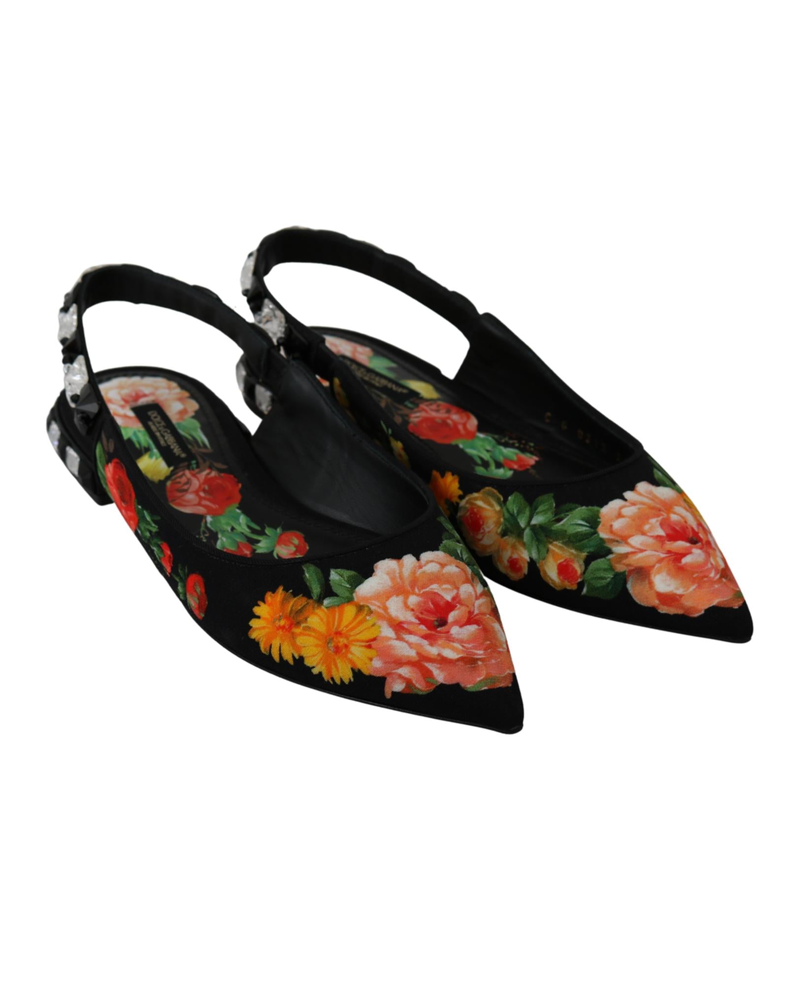 Dolce &amp; Gabbana Slingbacks Flats with Multicolor Floral Print 36 EU Women