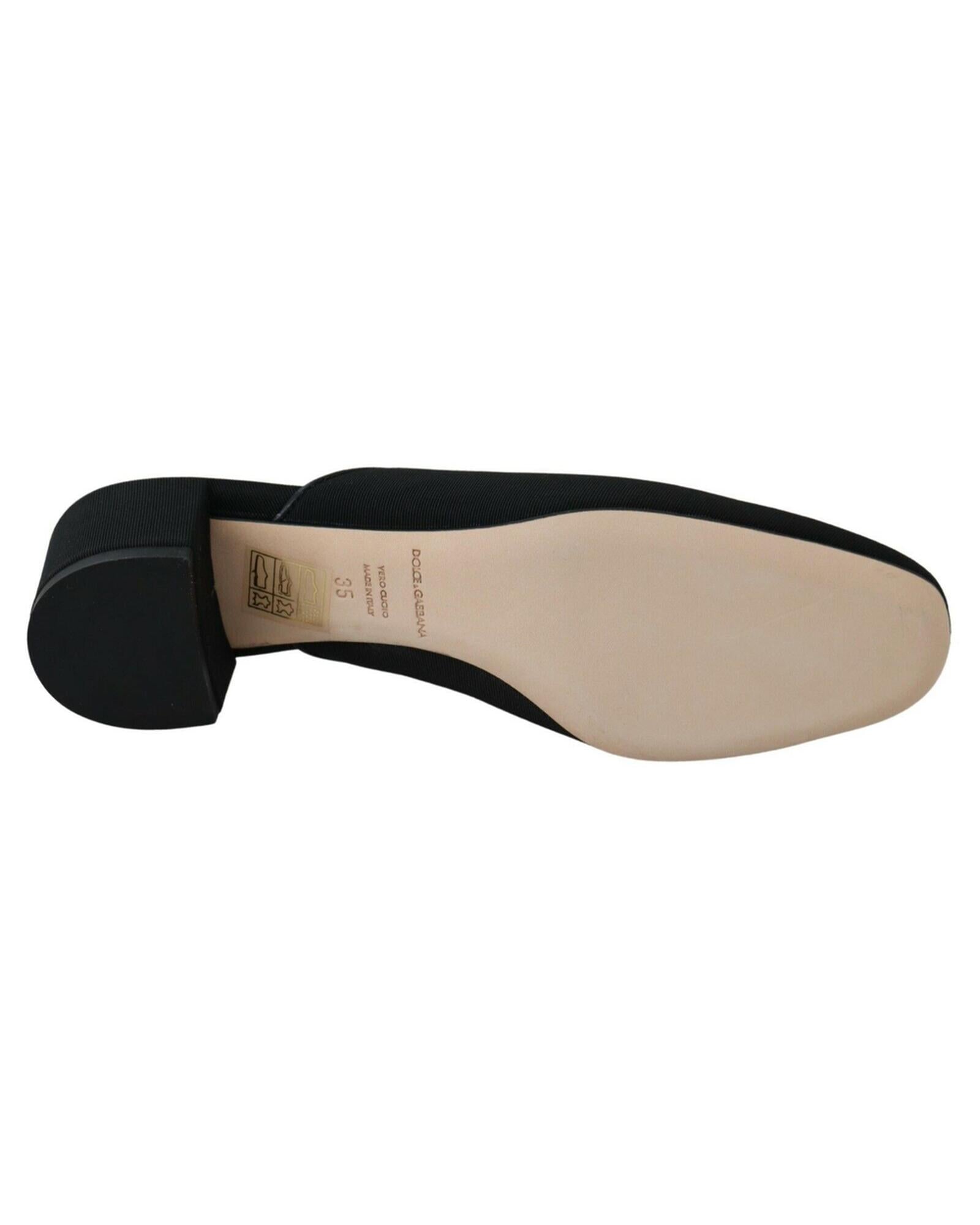Gorgeous Dolce &amp; Gabbana Black Grosgrain Slide Sandals 35 EU Women