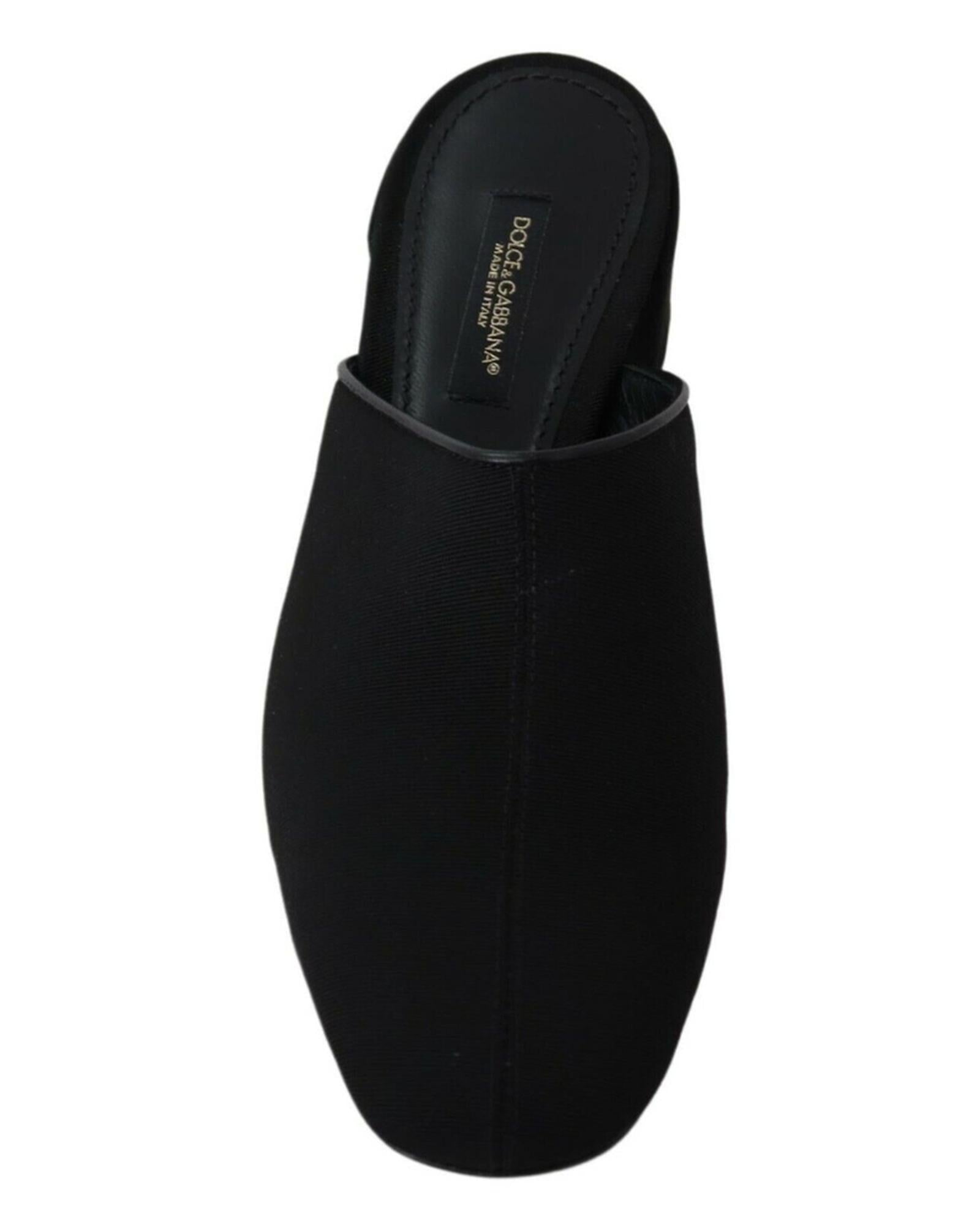 Gorgeous Dolce &amp; Gabbana Black Grosgrain Slide Sandals 35 EU Women