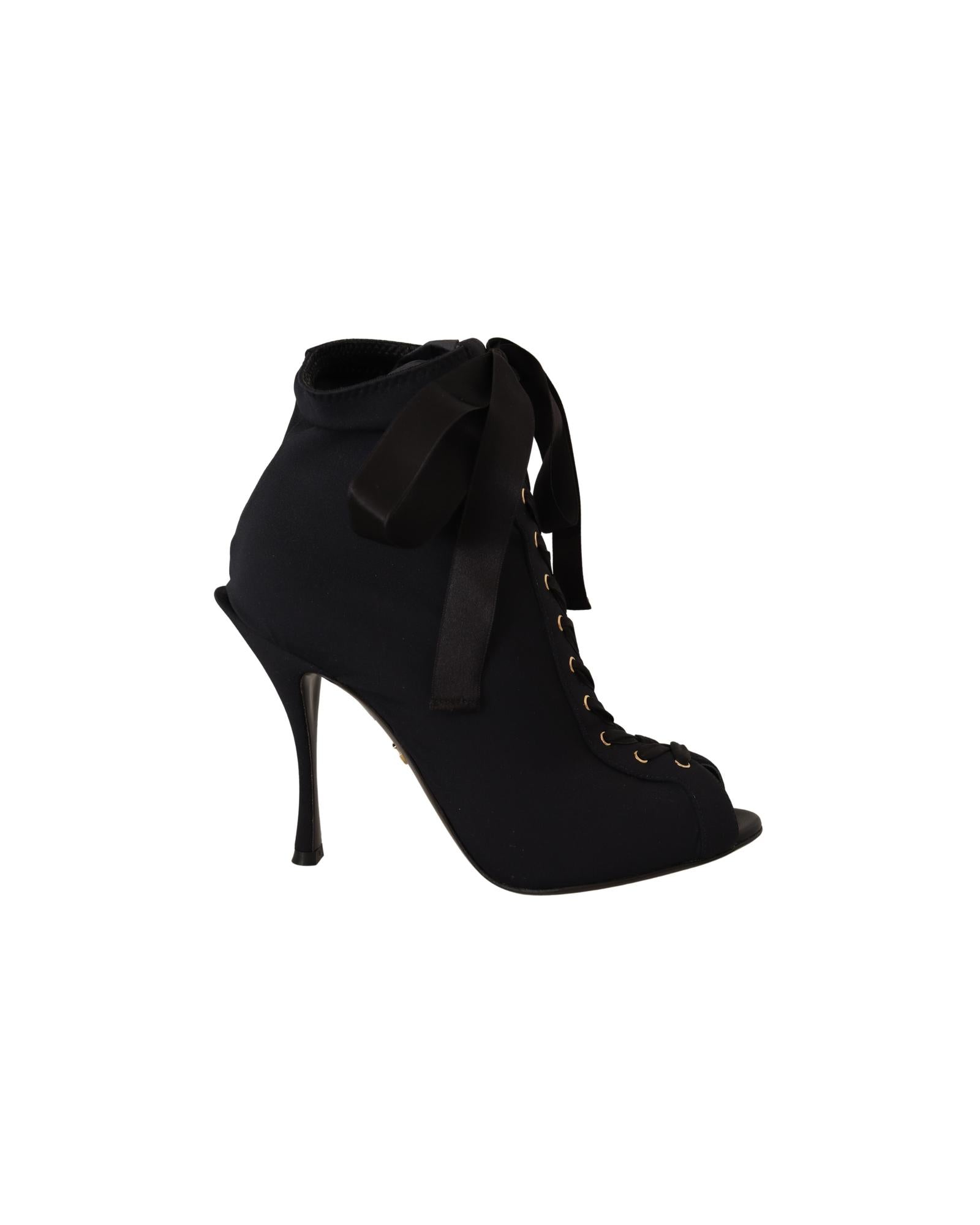 Dolce &amp; Gabbana Ankle Open Toe Heels Boots 36 EU Women