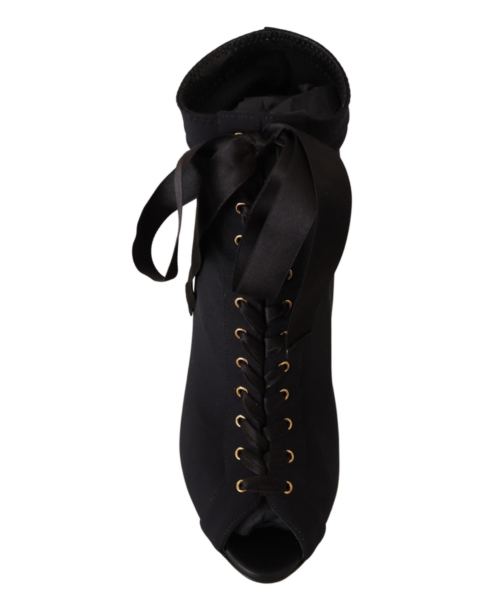 Dolce &amp; Gabbana Ankle Open Toe Heels Boots 36 EU Women