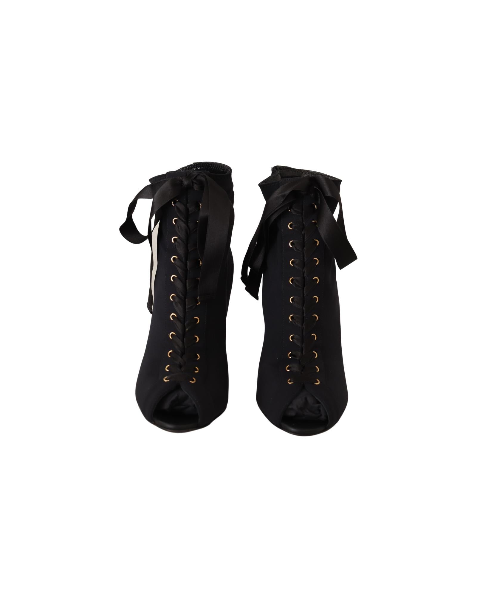 Dolce &amp; Gabbana Ankle Open Toe Heels Boots 36 EU Women