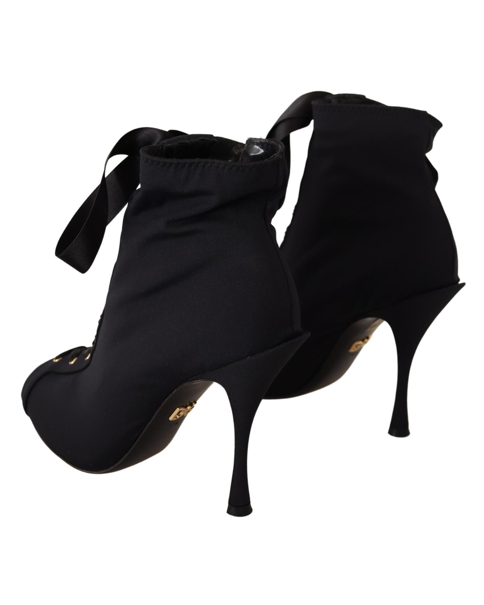Dolce &amp; Gabbana Ankle Open Toe Heels Boots 36 EU Women