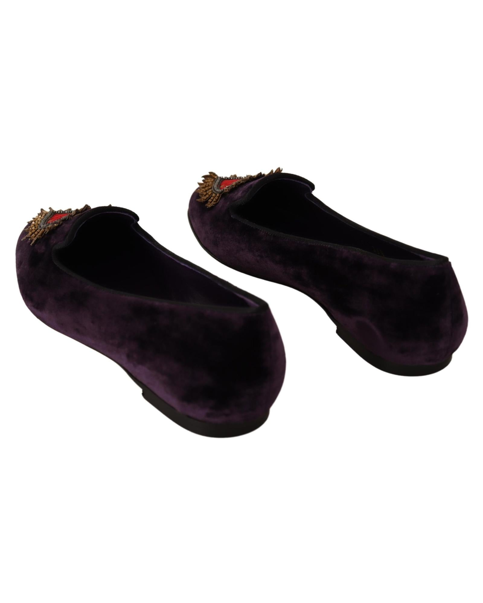 Dolce &amp; Gabbana Jacquard Loafers Flats with DG Heart Appliques 36 EU Women