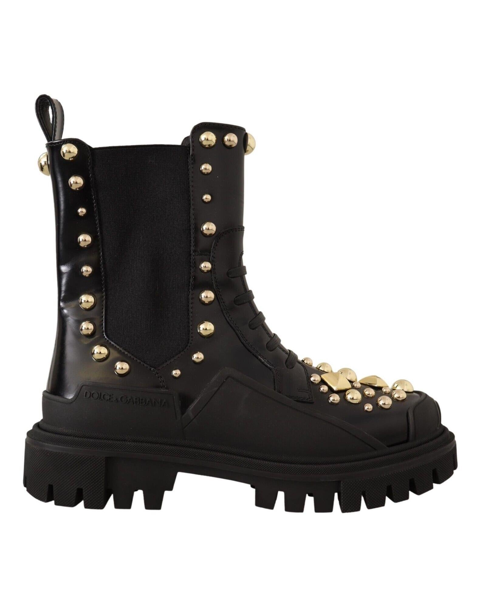 Gorgeous Dolce &amp; Gabbana Womens Embroidered Combat Boots 36 EU Women
