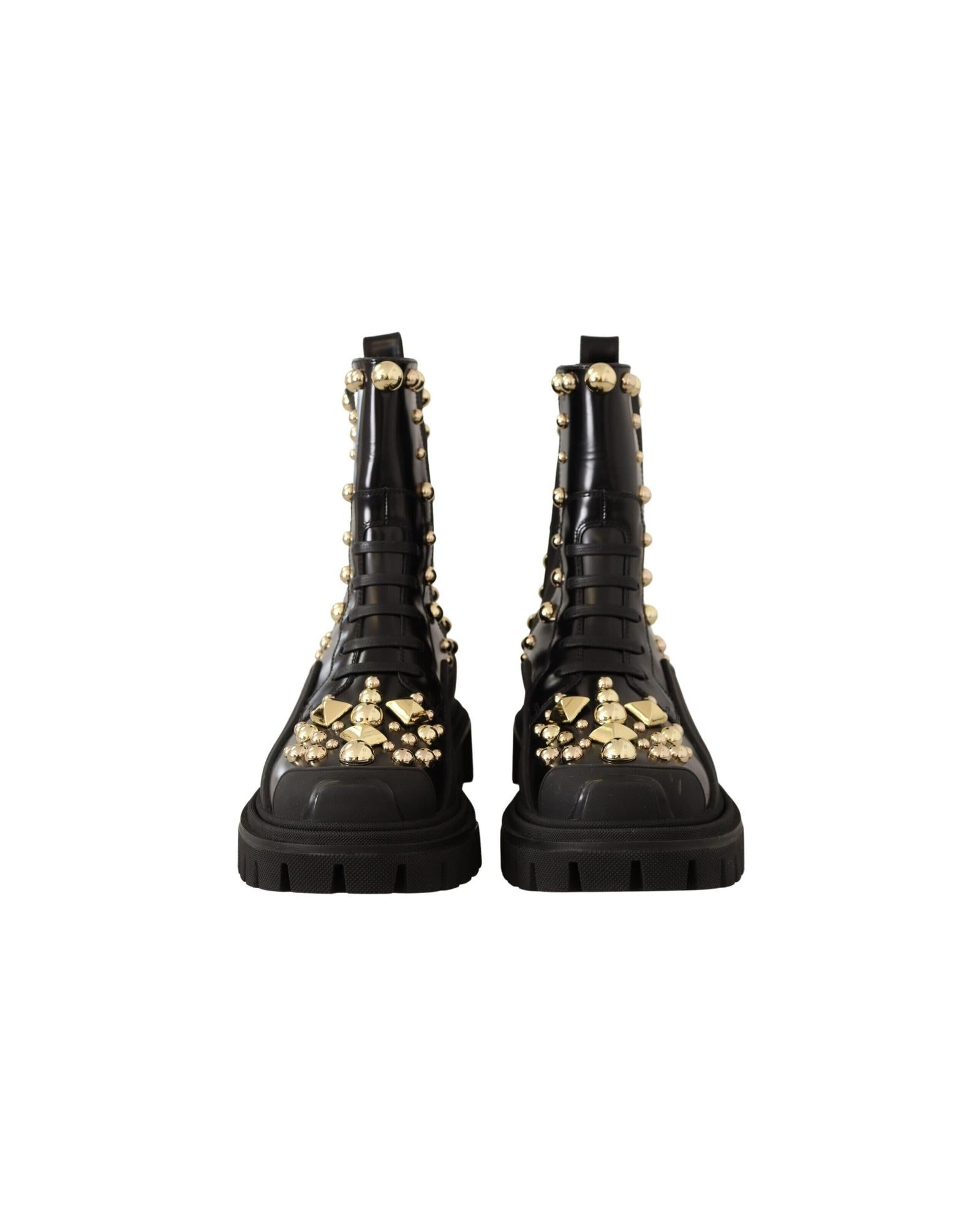 Gorgeous Dolce &amp; Gabbana Womens Embroidered Combat Boots 36 EU Women