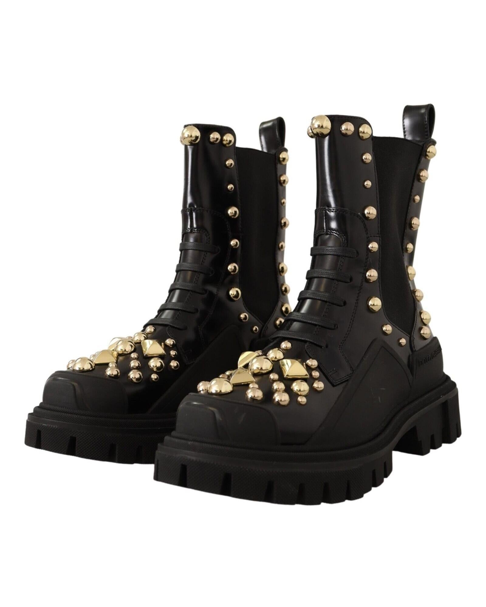 Gorgeous Dolce &amp; Gabbana Womens Embroidered Combat Boots 36 EU Women