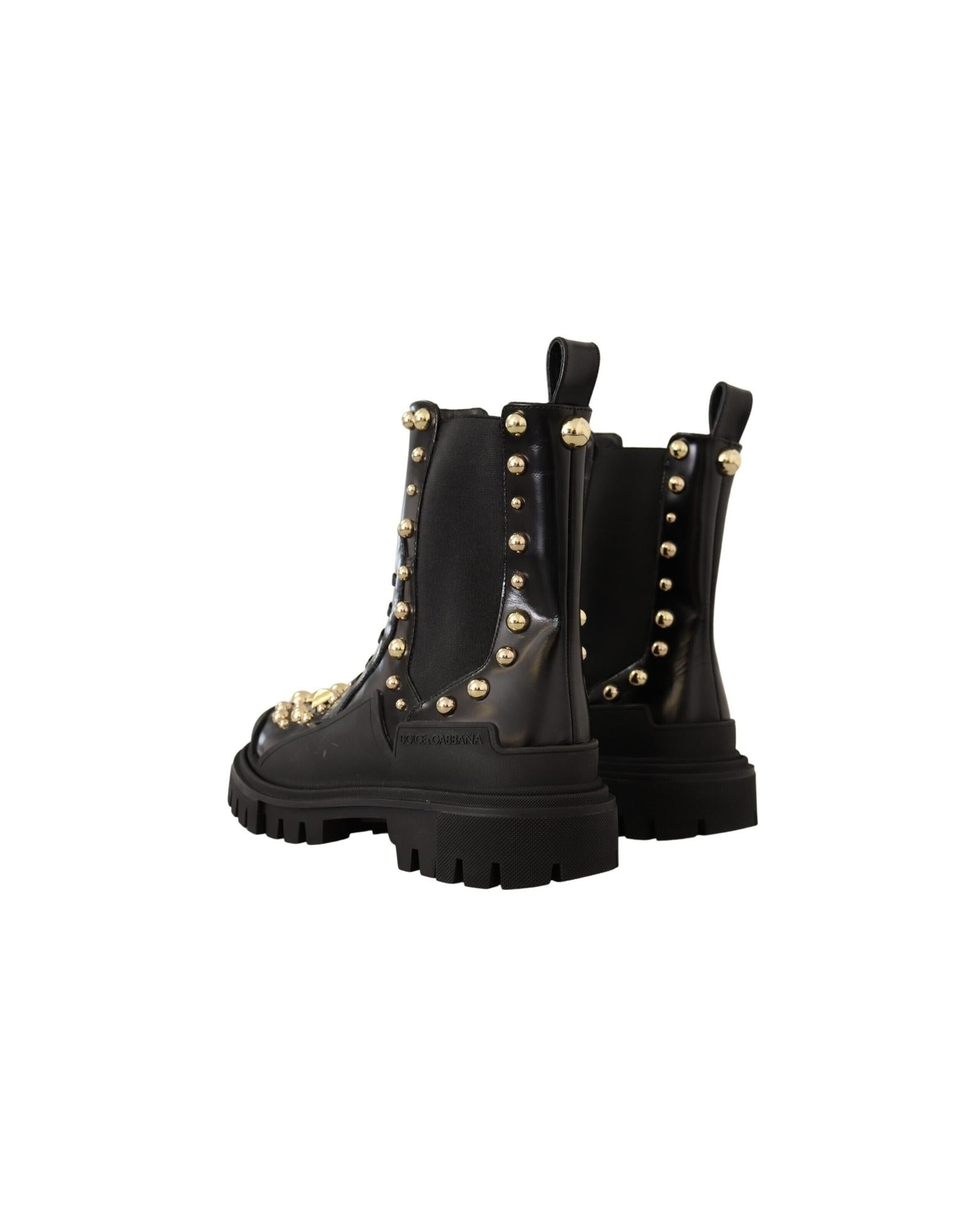 Gorgeous Dolce &amp; Gabbana Womens Embroidered Combat Boots 36 EU Women