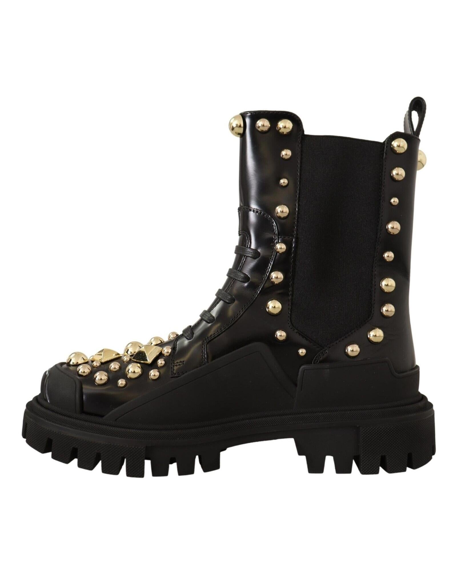 Gorgeous Dolce &amp; Gabbana Womens Embroidered Combat Boots 36 EU Women