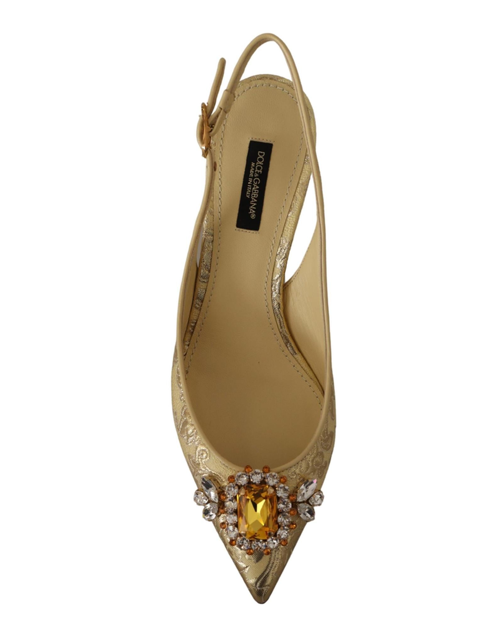 Crystal-embellished Slingback Heels by Dolce &amp; Gabbana 36.5 EU Women