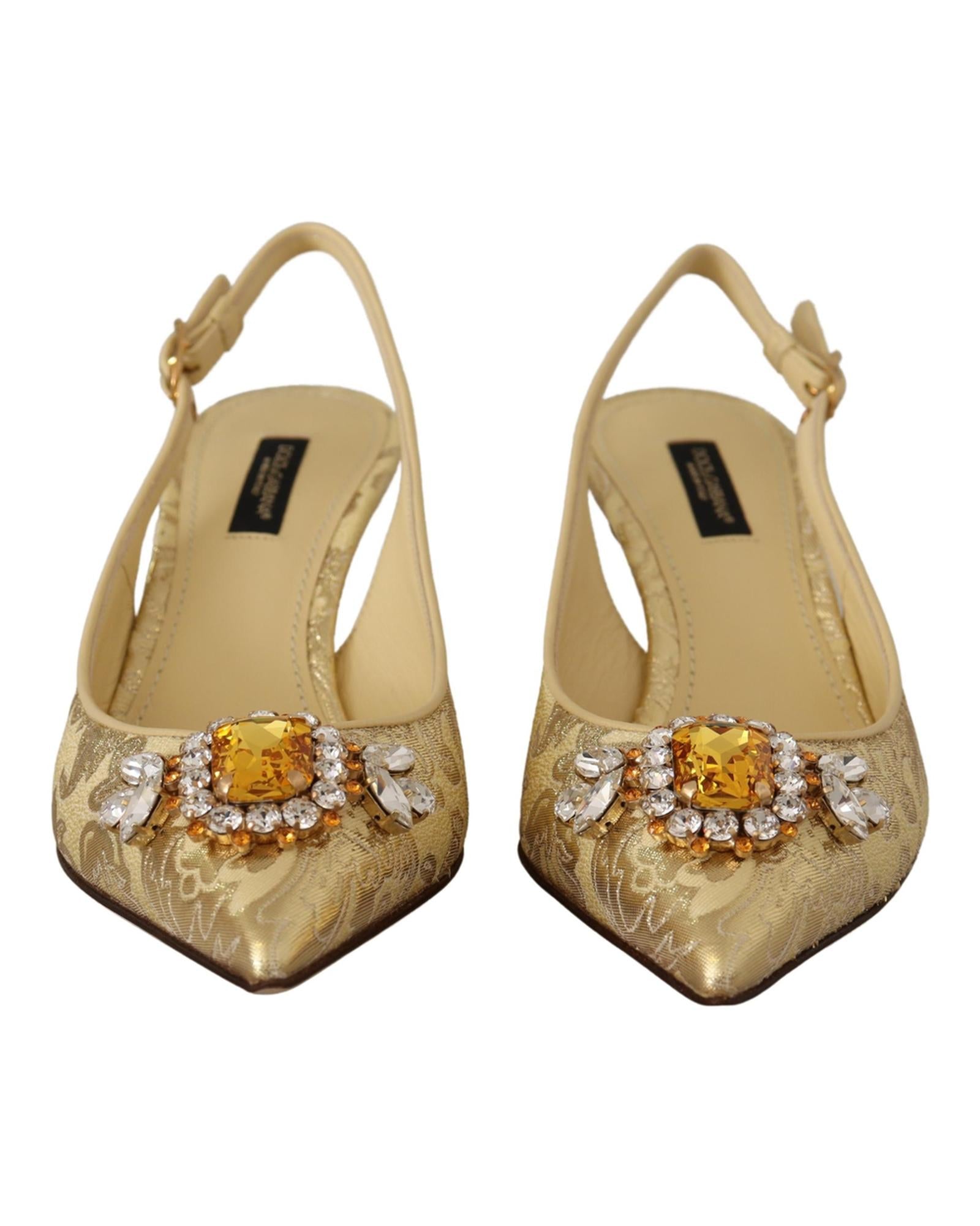 Crystal-embellished Slingback Heels by Dolce &amp; Gabbana 36.5 EU Women