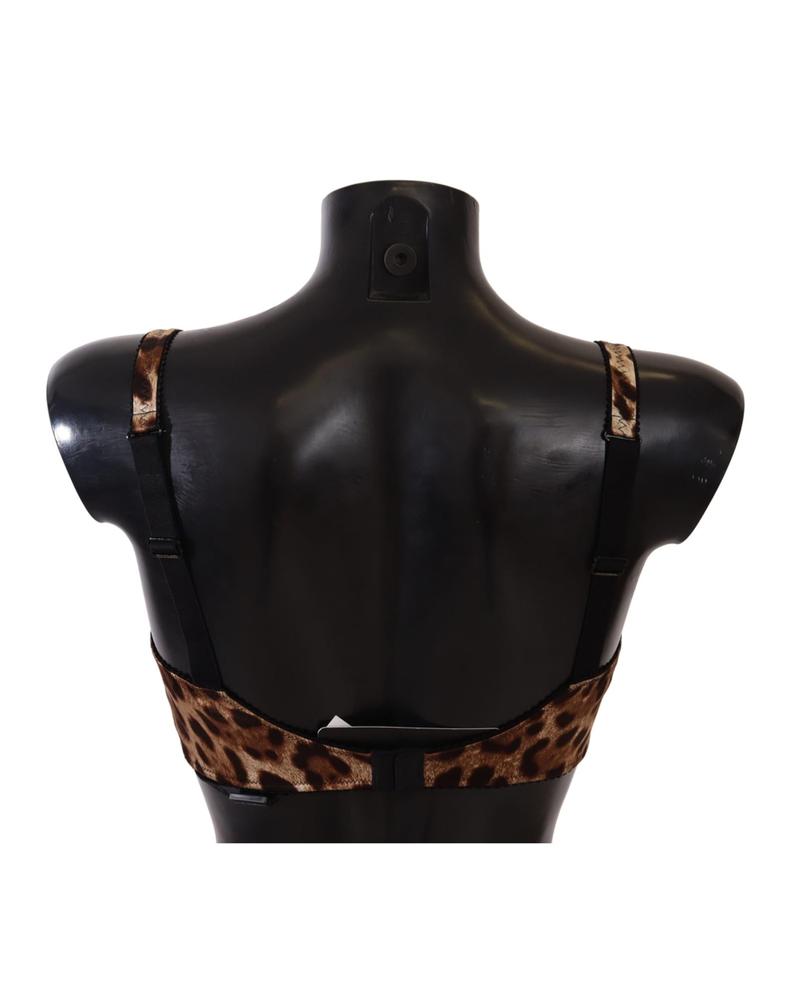 Brand New Dolce &amp; Gabbana Leopard Print Silk Bra 3 IT Women