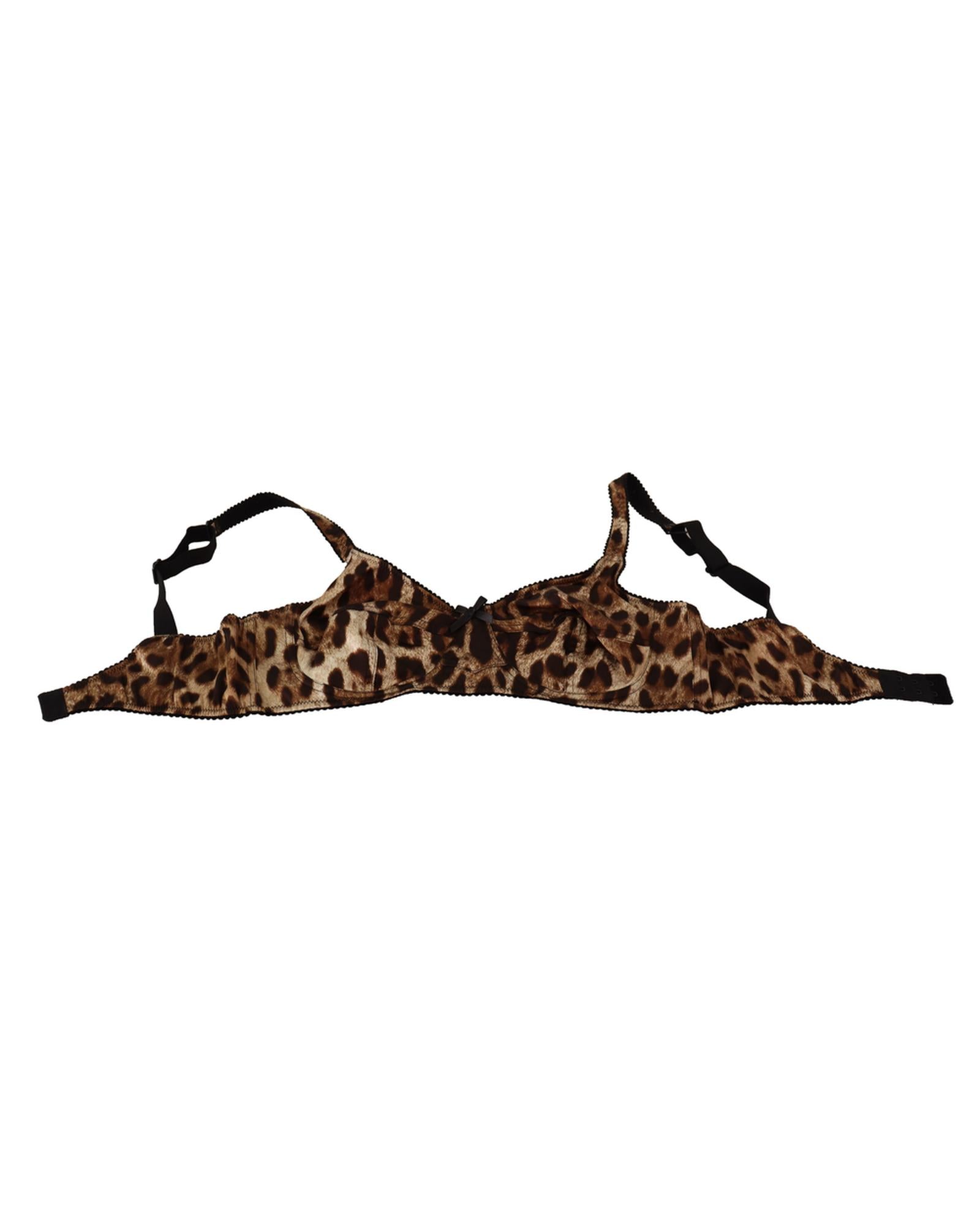Brand New Dolce &amp; Gabbana Leopard Print Silk Bra 3 IT Women