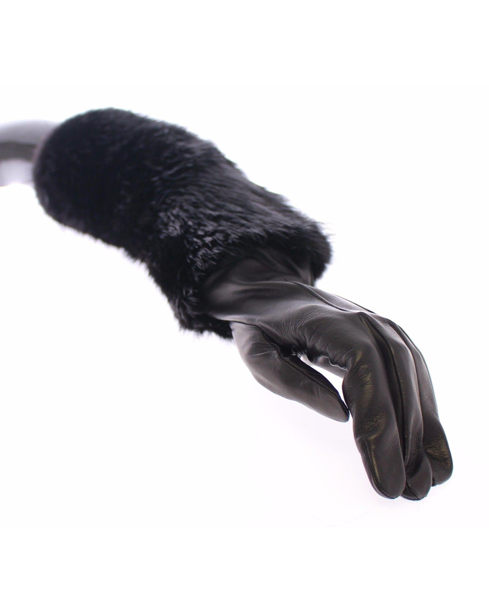 100% Authentic Dolce &amp; Gabbana Elbow Length Gloves with Logo Details 7.5 Women