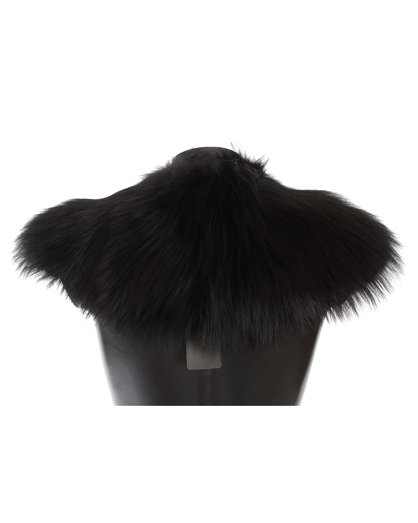 Black Fox Fur Shoulder Wrap by Dolce &amp; Gabbana 40 IT Women