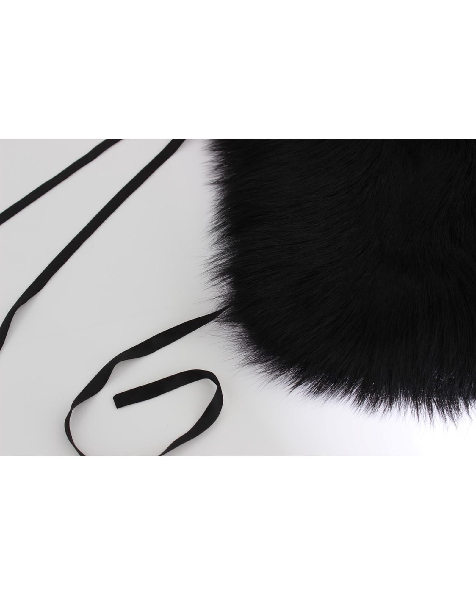 Dolce &amp; Gabbana Black Fox Fur Shoulder Wrap M Women