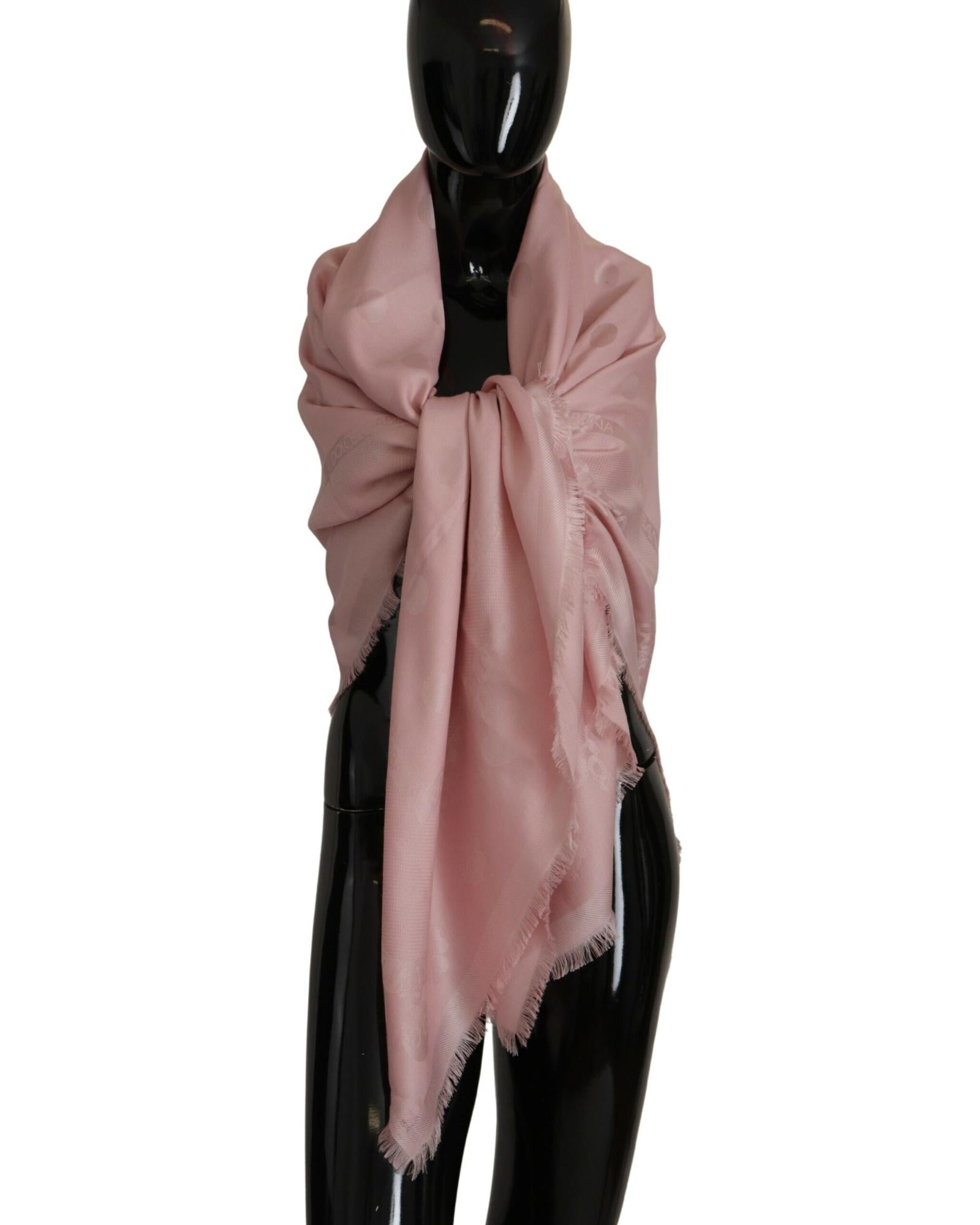 100% Authentic Dolce &amp; Gabbana Wool and Silk Blend Logo Print Scarf One Size Women