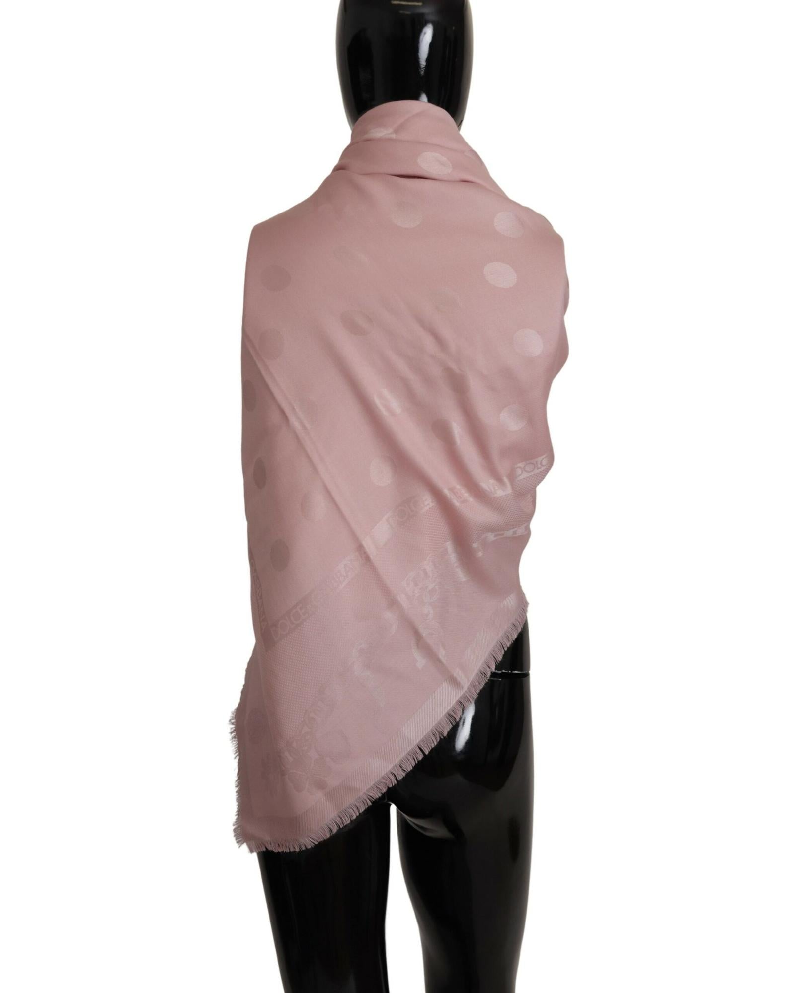 100% Authentic Dolce &amp; Gabbana Wool and Silk Blend Logo Print Scarf One Size Women