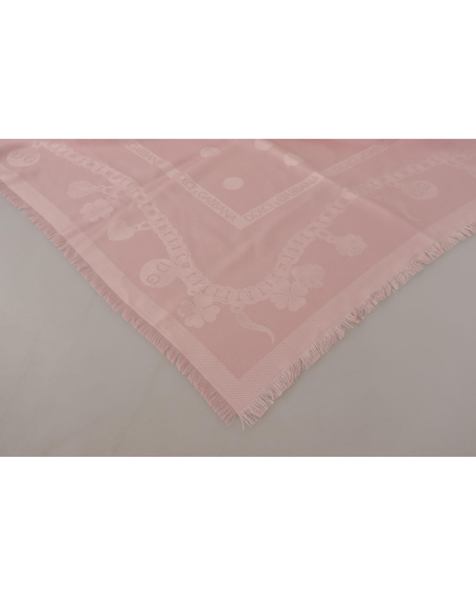 100% Authentic Dolce &amp; Gabbana Wool and Silk Blend Logo Print Scarf One Size Women