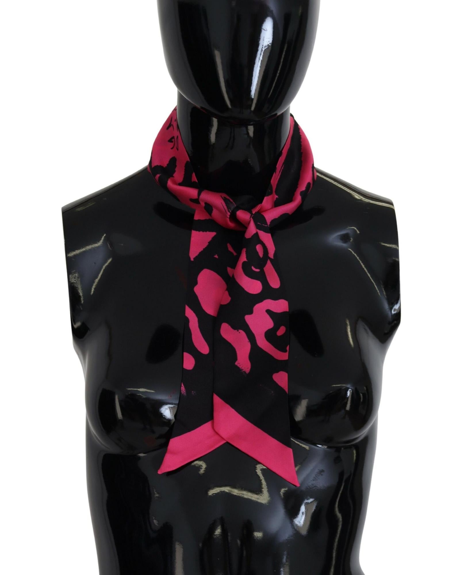 100% Authentic Dolce &amp; Gabbana Silk Bandeau Scarf with Logo Print One Size Women