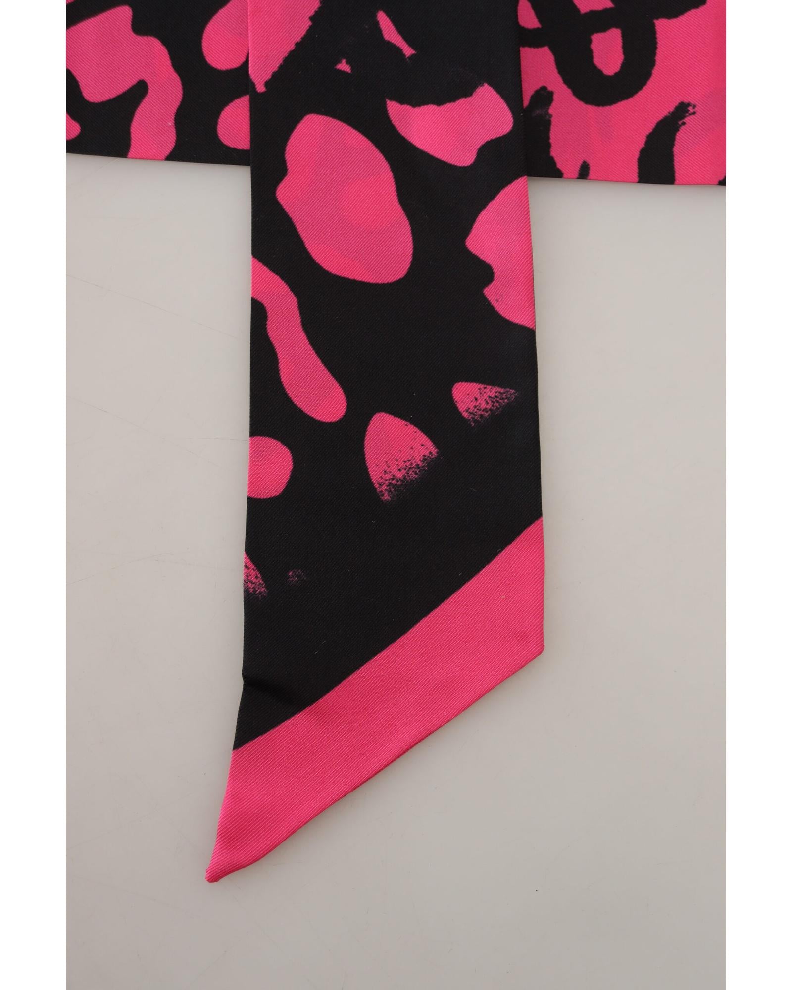 100% Authentic Dolce &amp; Gabbana Silk Bandeau Scarf with Logo Print One Size Women