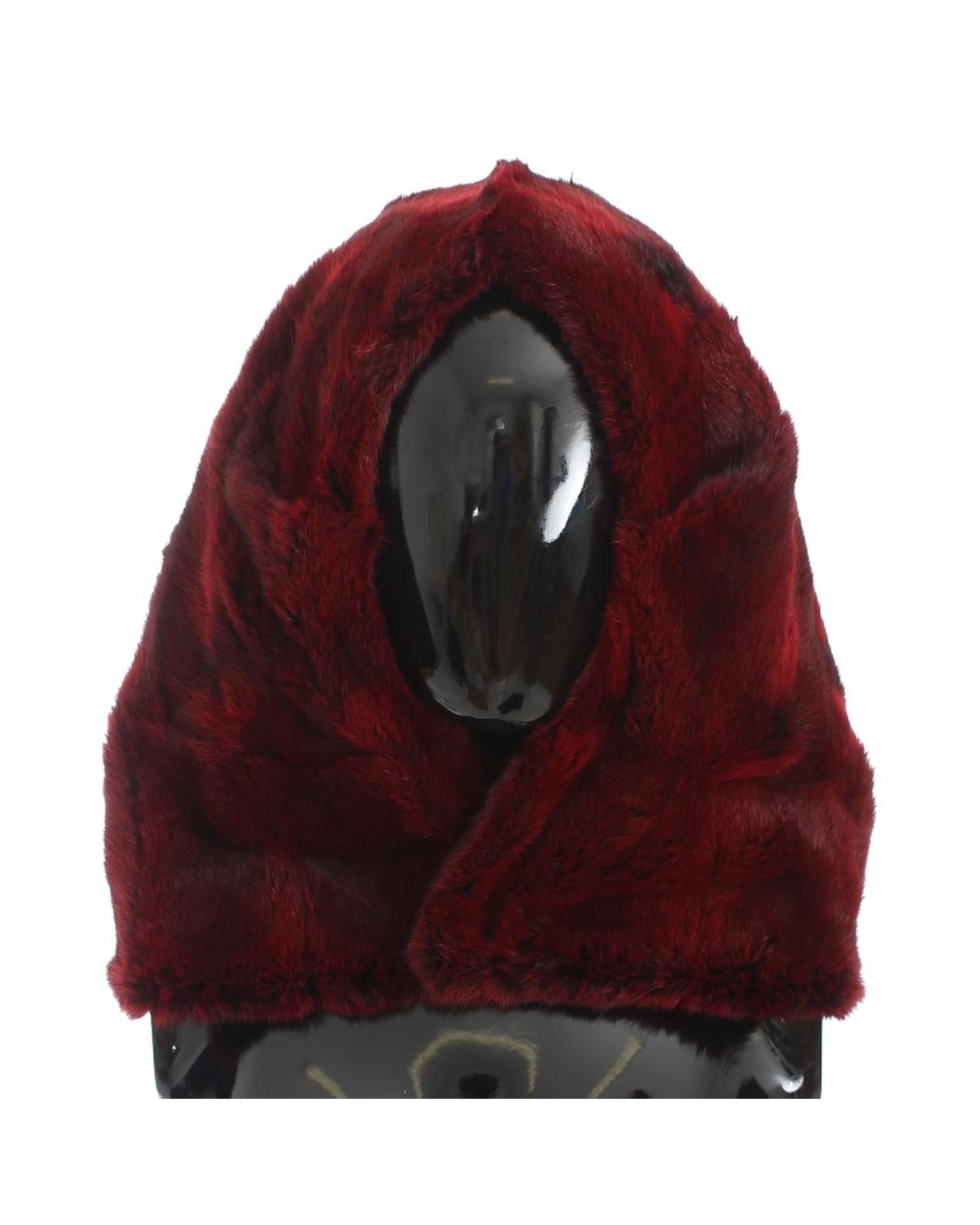 Dolce &amp; Gabbana Exclusive Hamster Fur Hooded Scarf One Size Women