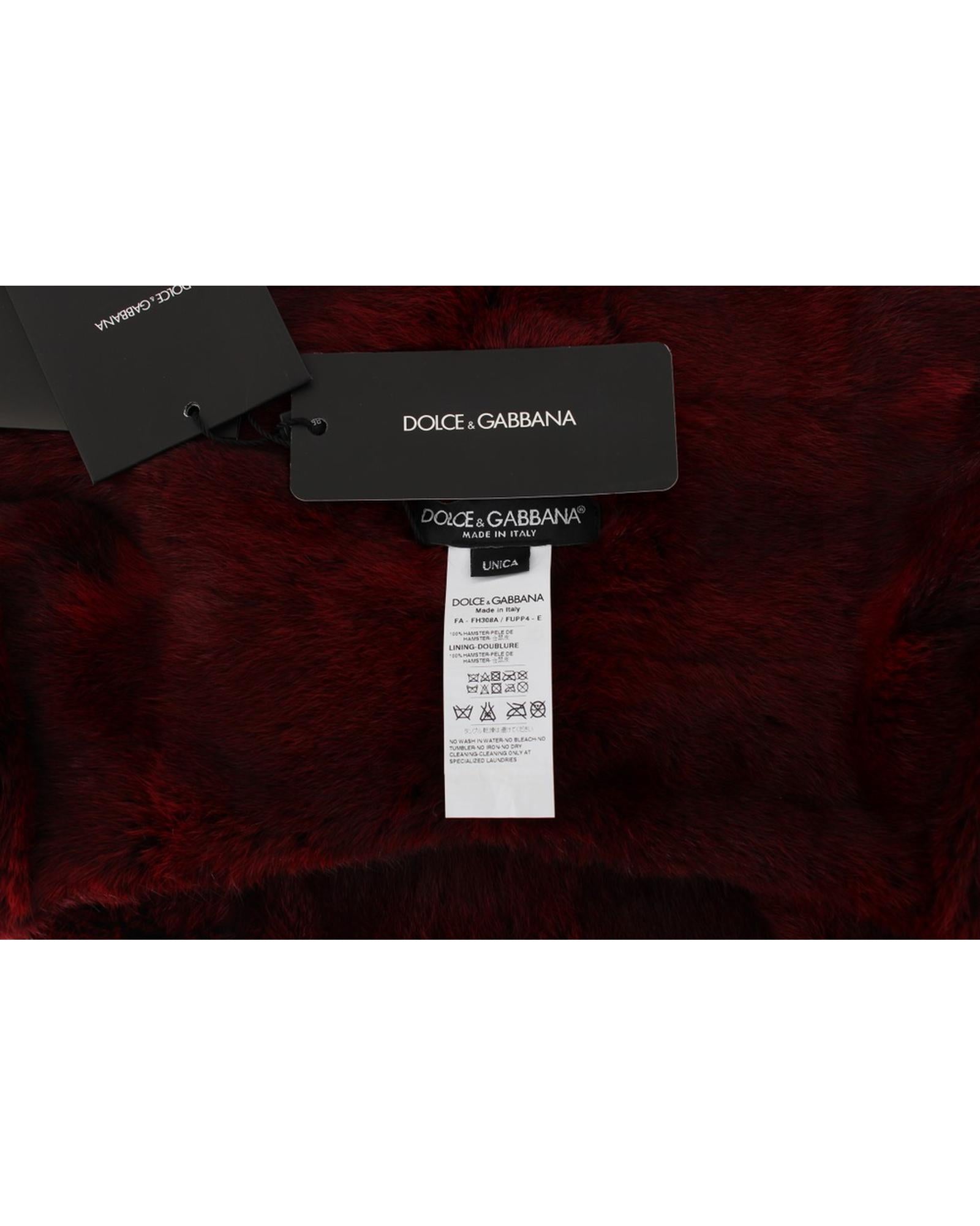 Dolce &amp; Gabbana Exclusive Hamster Fur Hooded Scarf One Size Women