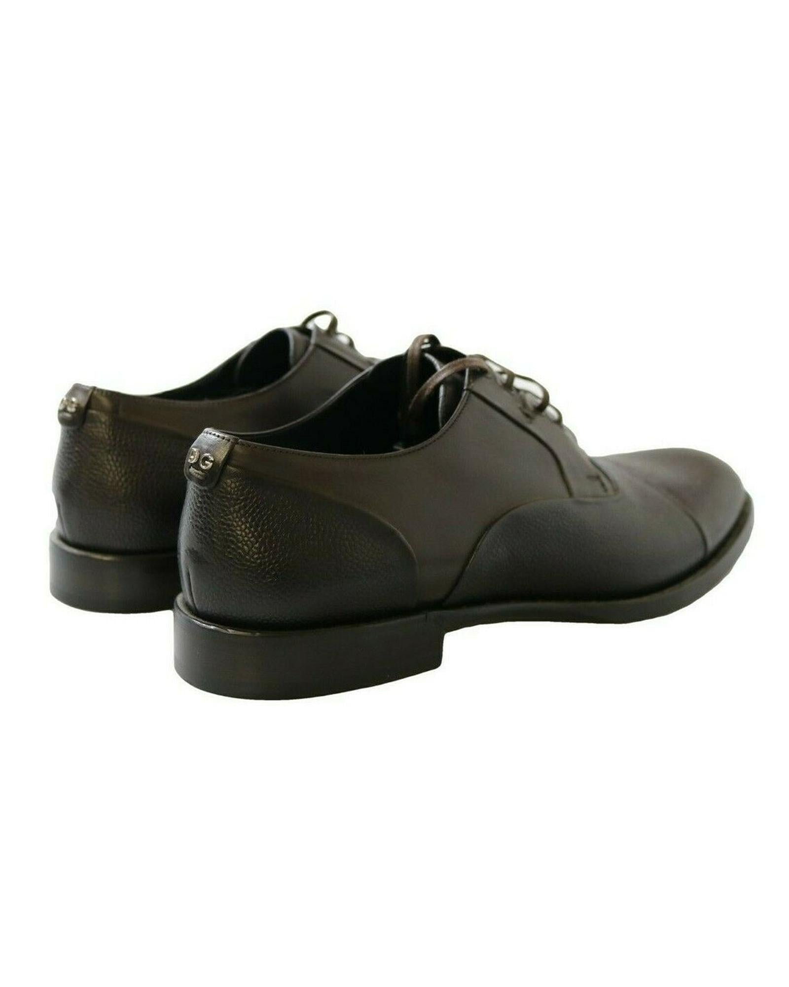Brown Leather Laceup Dress Shoes by Dolce &amp; Gabbana 40 EU Men