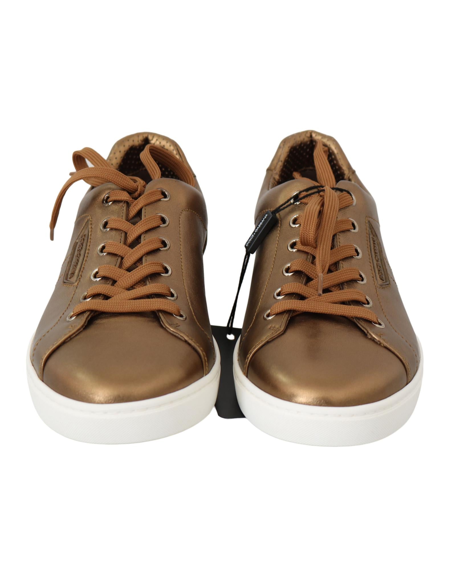 Fashion Casual Sneakers with Metallic Gold Finish 39 EU Men