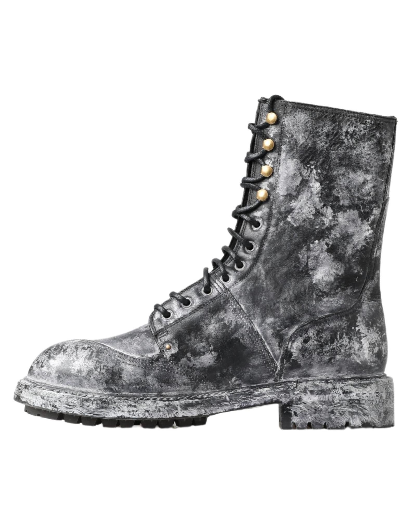 Gorgeous Dolce &amp; Gabbana Lace Up Boots with Logo Details 40 EU Men