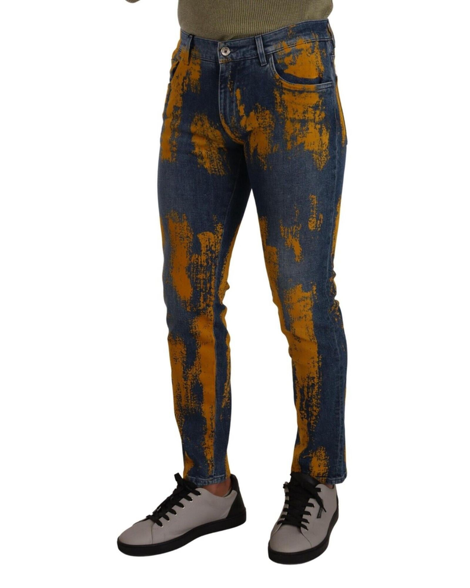Genuine Dolce &amp; Gabbana Skinny Denim Jeans with Zipper and Button Closure 46 IT Men