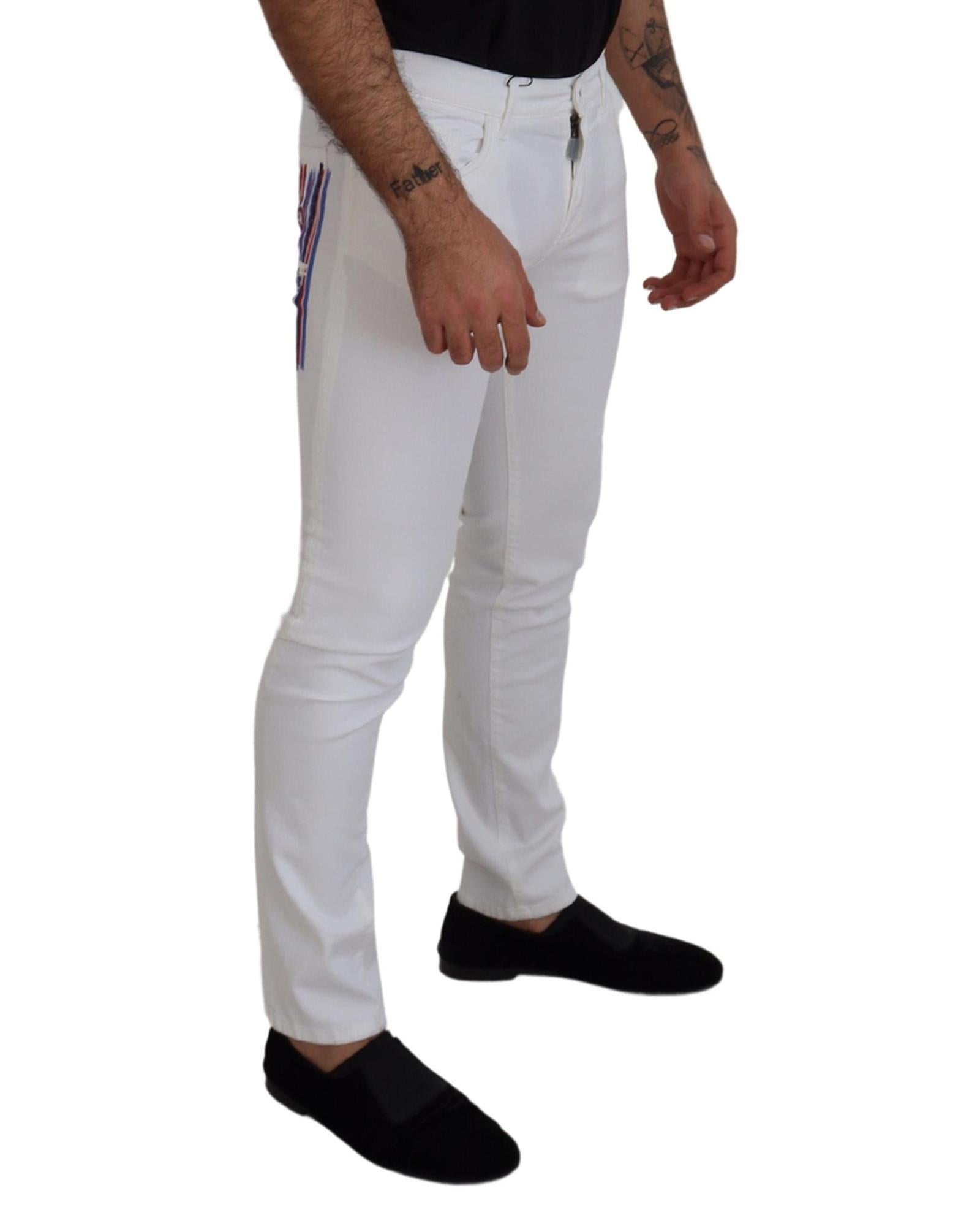 Authentic Dolce &amp; Gabbana Skinny Jeans with Logo Details 46 IT Men